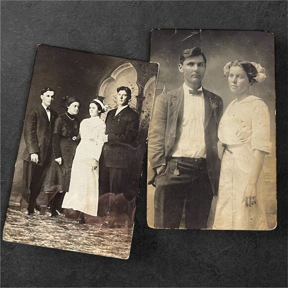 Love and Marriage Vintage Antique Couple Portrait Snapshot Photograph Lot - Picture 9 of 14